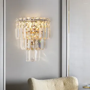 Wall Lamps Light Luxury Crystal Lamp Living Room Porch Design Sense Atmosphere Simple Bedroom Bedside