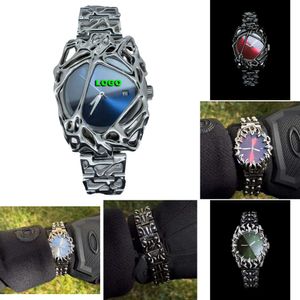 Oryginalny Alabaster Roztopiony ze stali nierdzewnej Sapphire Crystal Watch Nieregularny, wysokiej klasy, inkrustowani niszowe zegarek