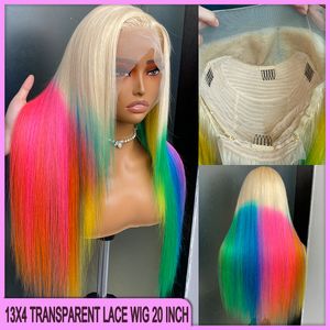 Wholesale Malaysian Peruvian Brazilian Many Color Straight 13x4 Transparent Lace Frontal Wig 100% Raw Virgin Remy Human Hair