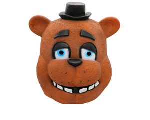 Fem nätter på Freddy039s Costume Mask Fnaf Foxy Chica Freddy Fazbear Bear Latex Face Masks Halloween Party Cosplay Supplies Y28200519