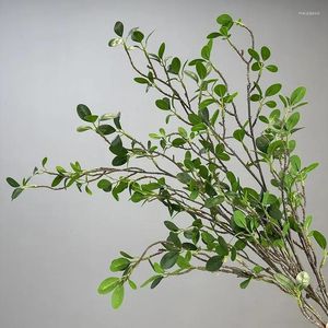 Decorative Flowers Artificial Milano Leaf Plants Floral El Simulation Green Plant Real Touch Banyan Tree Leaves Party Decoration