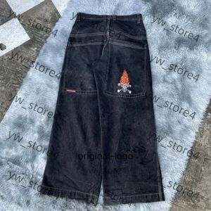 JNCO Jeans Trend Designer Męskie dżinsy streetwear Jnco Y2K Hip Hop Cartoon Graphic Print Vintage Buggy Black Pants Mężczyźni kobiety wysokie talia szerokie spodnie nogi 5487