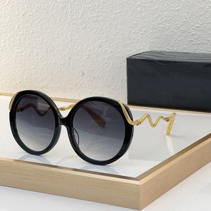 Tasarımcı moda güneş gözlüğü şık yuvarlak lensler asetat çerçeve şık kavisli lens bacakları c004m nötr lüks açık renkli dekoratif ayna