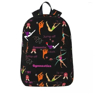 Ryggsäck gymnastikälskare trycker ryggsäckar stor kapacitet student bok väska axel bärbar ryggsäck reseskola