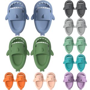 34 Mens Women Shark Summer Home Solid Color Couple Parents Outdoor Cool Indoor Household Funny Slippers GAI