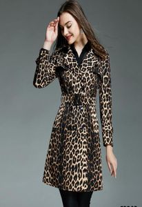 العلامة التجارية الكلاسيكية Leopard Trench Coat Women New Design Girls Girls Coat with Belt Plus Size Spring Autumn Women Outwear S4XL7257739