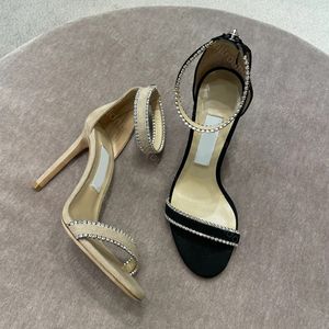 Women Shoes Slingback Sandals high heeled shoes Crystals Sparkling Rhinestone Jimmyschoos ankle strap Dress shoes sandals pointed stiletto Heels sandals Shoes