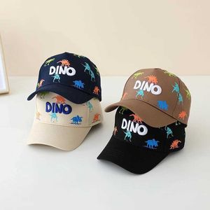 Caps Hats Childrens Sports Hat School Baby Baseball 2024 Summer Embroidered Dinosaur Outdoor Childrens Hat 2-8 år Justerbar WX