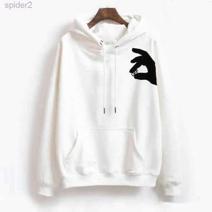 Designer branco masculino mapô de moda impressão de dedo Ow Marca com capuz Sweatshirt de tamanho grande designers femininos brancos axwd