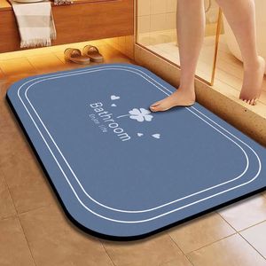 Carpets Soft diatomaceous earth mat for household bathroom entrance absorbent floor non slip foot H240517