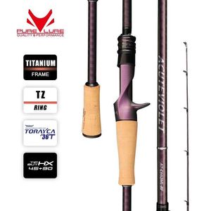 Båtfiskestavar Purelure Acuteviolet Konventionell snabb action Rod TZ Ring Titanium Frame 6-fot roterande och kastar låg bas Parker Catfish Rod Trout Rodl2405