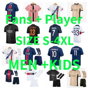 Paris Mbappe Hakimi Soccer Jerseys Player الإصدار 24 25 G.Ramos Maillots de Football 2024 2025 Verratti Kolo Muani O.Dembele Asensio Men Kids kids maillot foot