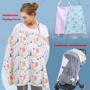 Nursing Cover Mom goes out to breastfeed towels cotton baby feeding care apron cover breathable cloth mosquito net baby stroller d240517