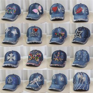 2024 New Women's British Denim Set with Diamond Casual Face Showing Small Adult Baseball Hat Fashion Duck Tongue Hat