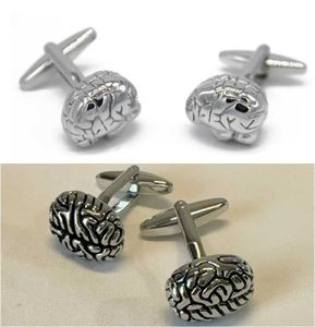 Cuff Links 10 pairs/batch of unique brainstorming cufflinks bright polished brain shaped cufflinks creative design for mens jewelry business gifts