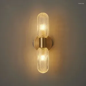 Lampa ścienna nowoczesne dekoracje LED łóżeczko miedziane miedziane światła do sypialni salon korytarz jadalni koryta