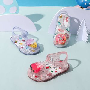 Sommarflickor Söta frukt gelé prinsessor sko barn ihåliga ut andas strand sandaler vattentäta anti slip barn skor l2405