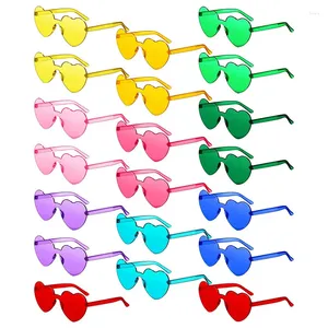 Party bevorzugt 80-20pcs Hochzeitsgeschenke für Gäste Süßigkeiten Farbe Frameless Brille Randless Heart Sonnenbrille Henne Geburtstag/Junggeselle