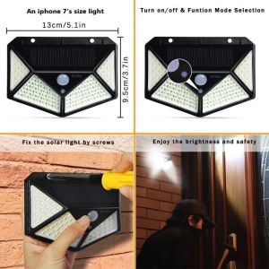 Trädgårdsdekorationer Solar Light Outdoor Lamp Pir Motion Sensor Waterproof Wall for Yard Path Decoration 230518