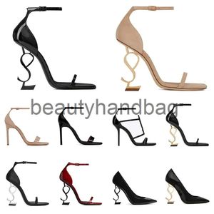 YS YSLHEELS em forma de Y com vestido caixa de luxo 2023 Sapatos femininos designer de salto alto patenteado ton dourado triple preto nuede vermelha feminina lady fash wj