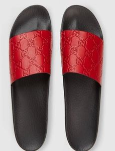 Luoyuruei2018 Kvinnor Röd signatur Slide Sandal Casual Handgjorda Walking Tennis Sandaler Slippers Mules Slides Thongs9269267