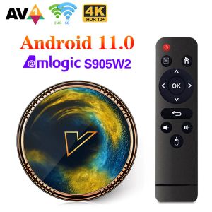 Box X2 Android 11 Smart TV Box Amlogic S905W2 4G 64GB دعم 4K 60FPS AV1 WIFI BT TVBOX Media Player Set Top Box