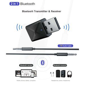 Ny 5.0 Ljudmottagare Mini 3,5 mm Aux Jack Stereo Bluetooth -sändare för TV PC Car USB Wireless Adapter