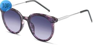 Sojos klassische runde Sonnenbrille für Frauen und Herren Mode Super Large Tone Retro Sunshine