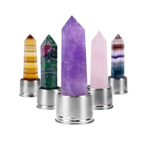 Reparationsverktyg Kits Natural Quartz Gemstone Glass Water Bottle Direct Drinking Cup Crystal Stone Obelisk Healing Wand Accessories 2688