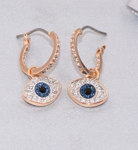 Luxury Charm Diamond Earrings Woman Devil Eyes Pendant Designer Jewelry Ear ring Fashion Blue White Cubic Zirconia Detachable Girl4537657