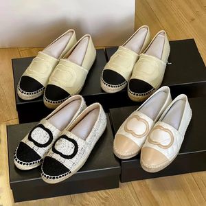 Lady Designer Shoe Ballet Fisherman Shoe For Woman Man Double Espadrilles Quilted Leather Casual Dance Dress Shoe Luxury Fabric Flat Heel Loafer Sneaker Canvas Shoe