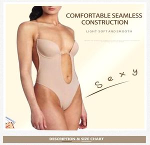 Women Push Up Bra Invisible Bras Shaper Bodysuit Seamless Backless Clear Strap Bodysuits Plunge Thong Shapewear for Party Club Dre7461175