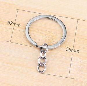 25mm Metal keychain Rhodium Plated Alloy Key Chains Simple Key Ring1647788