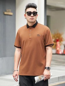 Camisa de mangas curtas de verão para homens para homens de colarinho solto, marca de colarinho largo, grande homem grande casual 150kg 6xl 7xl roupas