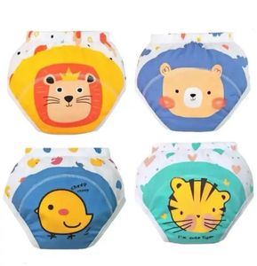 4 pieces of baby waterproof cotton underwear that can be reused. Boys underwear potty training pants pajamas cartoon diapers 240510