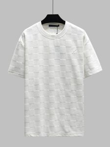 2024 Novo Terry Jacquard Fabric personalizado clássico clássico bordado com manga curta e shorts de manga curta e shorts brancos brancos