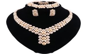 Set di gioielli da sposa di moda da donna rotonda perle africane set di gioielli Dubai in oro costume set di gioielli indiani77734297