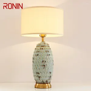 Lampade da tavolo Ronin Modern Ceramic Light LED Creative Basta da comodino alla moda Lampada per casa Dispositiva per la camera da letto El