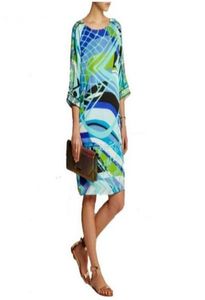 women039s epucci Luxurious Brands Women039s Stunning Print Elegant 34 Sleeve Loose Jersey Silk Dress Cute Dress XXL1143934