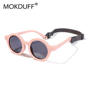 Baby Polarized Round Sunglasses Flexible Rubber Shades with Strap for Toddler Newborn Infant Ages 0-36 Months L2405