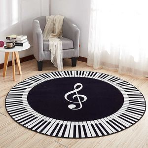 Dywany geometryczny instrument muzyczny fortepianowa mata podłogowa okrągły dywan bęben H240517