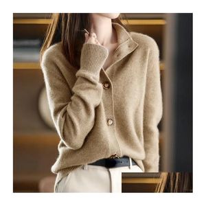 Maglione maglione maglione cardigans donna y2k di lusso invernale designer cashmere cardigan per donne cloghet tops vintage 2208 dhc2d