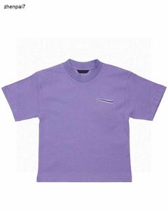 Top designer baby clothes summer Kids tees Size 100-160 CM purple Child T-shirt Solid and minimalist design round neck tops June15