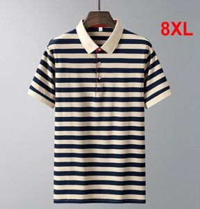 Men039s Polos Striped Shirt Men Summer Short Sleeve Fashion Tees Tops Casual Male Plus Size 8XL High Quality HA2004636406