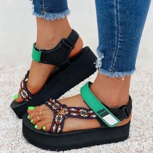 Piattaforma Sandals Fashion Women Shoes Summer Ladies Casual Wedge Chunky Gladiator Big Size 43 D2D6