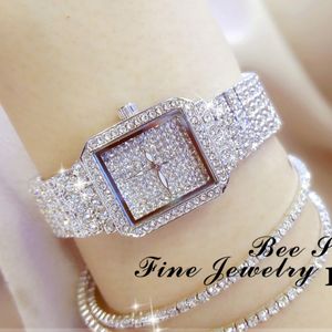 2019 New Ladies Crystal Watch Women Rhinestone Watches Lady Diamond Stone Dress Watch rostfritt stål armband armbandsur CX200723 3050