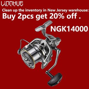 Linnhue Big Spinning Fishing Reel 8000 9000 10000 12000 14000 REUKA 20 KG Mocna kołowrotka słona wodna słodka wodę Pesca 240506