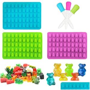 Baking Moulds 50 Hole Gummy Bear Mold Sile Cake Candy Dessert Chocolate Maker Lx2829 Drop Delivery Home Garden Kitchen Dining Bar Bake Dhpba