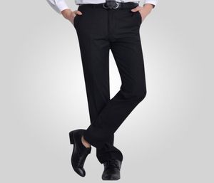 Holistyka twill bawełna płaskie biuro noszenie dżentelmen czarny mężczyzna garnitur spodnie męskie spusty biznesowe men39s ślub 2303681