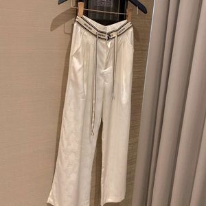 Women's Leggings Mm Family 24ss New Letter Jacquard Waist Ribbon Casual Pants for Fashion Versatile Straight Tube Women